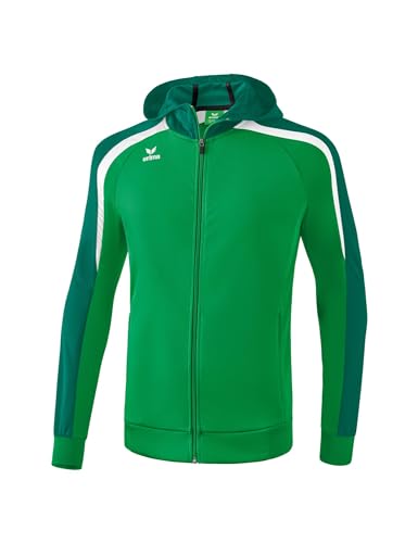 ERIMA Herren Jacke Liga 2.0 Trainingsjacke mit Kapuze, smaragd/evergreen/weiß, XXXL, 1071843 von Erima