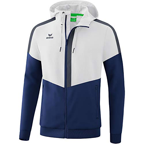 Erima Herren Squad Tracktop Trainingsjacke, Weiß/New Navy/Slate Grey, XXL von Erima