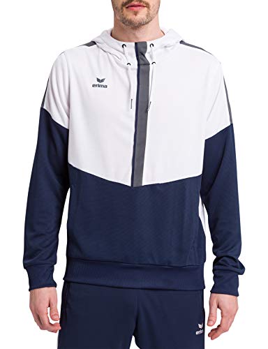 Erima Herren Squad Kapuzensweat, weiß/New Navy/Slate Grey, XXXL von Erima