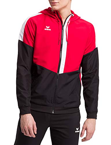 Erima Herren Squad Tracktop Trainingsjacke, Rot/Schwarz/Weiß, L von Erima