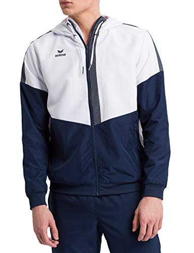 Erima Herren Squad Tracktop Trainingsjacke, Weiß/New Navy/Slate Grey, XL von Erima