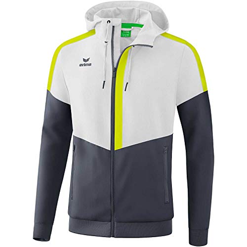 Erima Herren Squad Tracktop Jacke mit Kapuze (1032010), weiß/slate grey/bio lime, S Erima Herren Squad Tracktop Jacke mit Kapuze (1032010), weiß/slate grey/bio lime, S von Erima