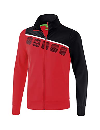 Erima Kinder 5-C Polyesterjacke, rot/schwarz/weiß, 164 von Erima