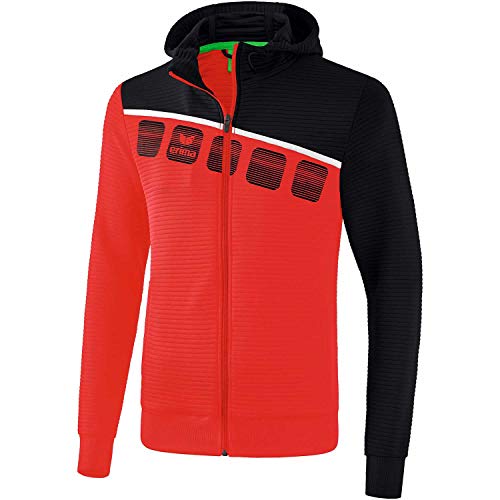 Erima Kinder 5-C Trainingsjacke mit Kapuze, rot/schwarz/weiß, 164 Erima Kinder 5-C Trainingsjacke mit Kapuze, rot/schwarz/weiß, 164 von Erima