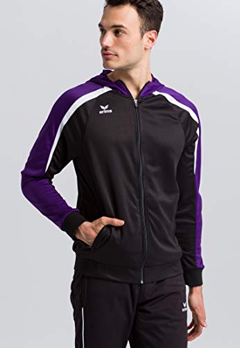 ERIMA Kinder Jacke Liga 2.0 Trainingsjacke mit Kapuze, schwarz/violet/weiß, 164, 1071850 von Erima