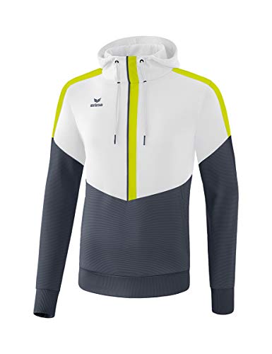 Erima Kinder Squad Kapuzensweat, weiß/Slate Grey/Bio Lime, 164 von Erima