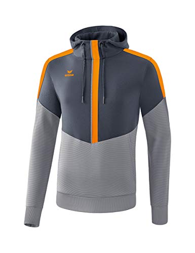 Erima Kinder Squad Kapuzensweat, Slate Grey/Monument Grey/New orange, 140 von Erima