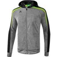 erima Liga Line 2.0 Trainingsjacke mit Kapuze Kinder grey melange/black/green gecko 164 von erima