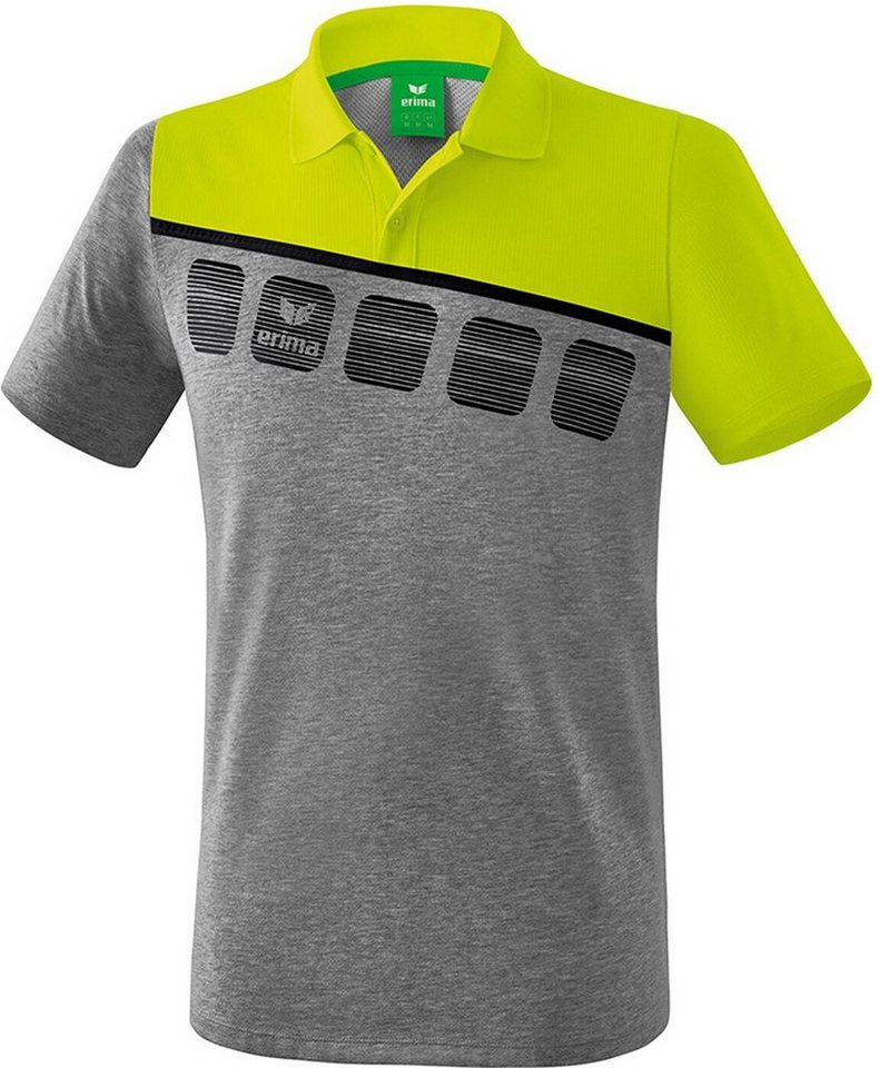 Erima Poloshirt 5-C poloshirt function GREY MELANGE/LIME POP/B von Erima