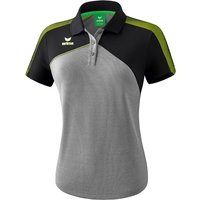 erima Premium One 2.0 Funktions-Poloshirt grey melange/black/lime pop 34 von erima