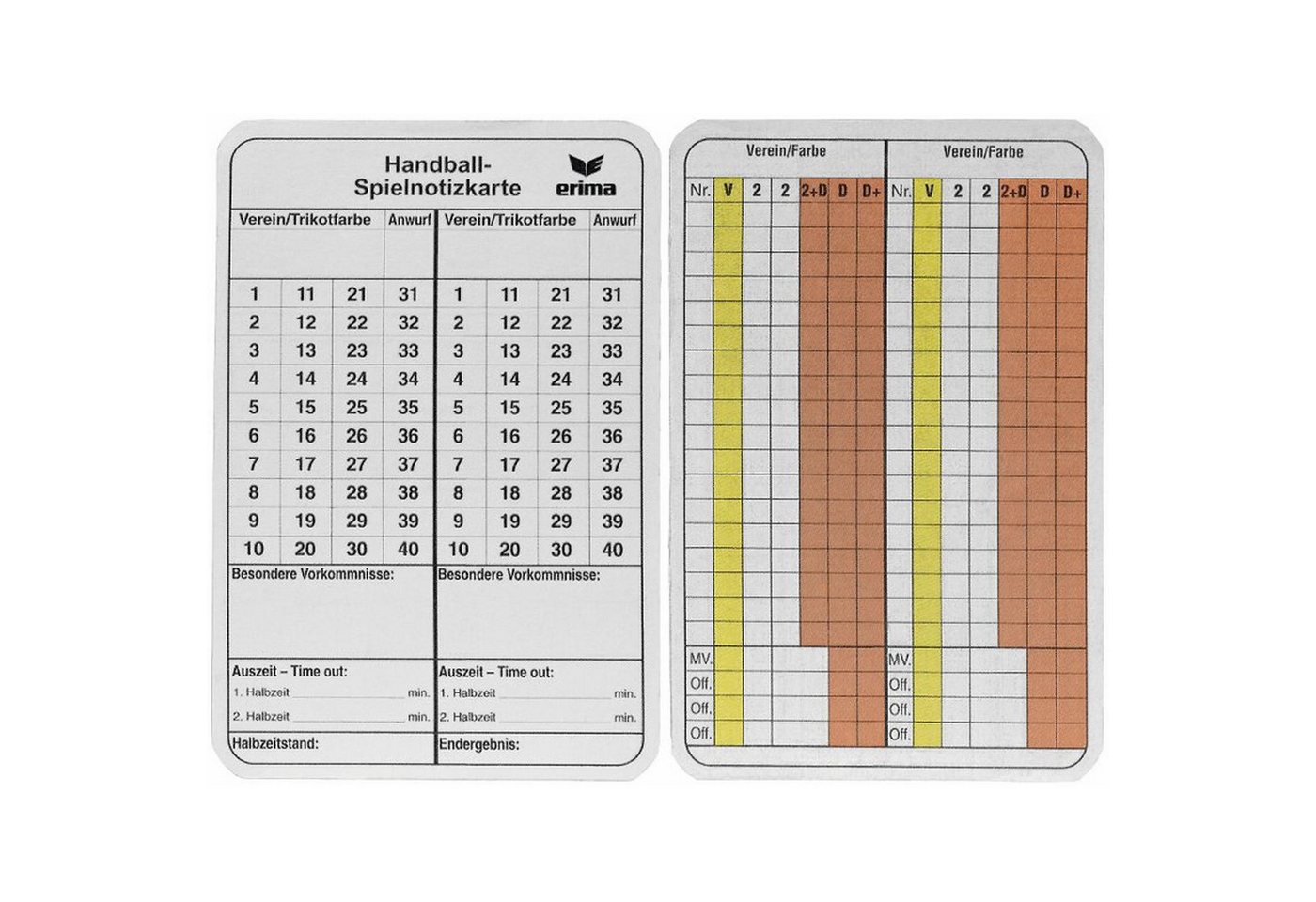 Erima Schiedsrichtertrikot Spielnotizkarten Handball Erima Schiedsrichtertrikot Spielnotizkarten Handball von Erima