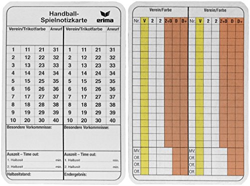 Erima Zubehör Spielnotizkarten Handball, diverse, One Size, 724502 Erima Zubehör Spielnotizkarten Handball, diverse, One Size, 724502 von Erima