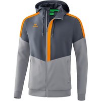 erima Squad Präsentationsjacke mit Kapuze slate grey/monument grey/new orange S von erima