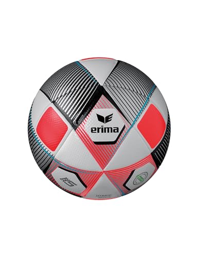 Erima Unisex – Erwachsene HYBRID Match Fußball (7192401), Silber/Fiery-Coral, 5 von Erima