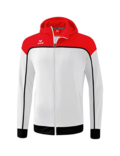 Erima Unisex Kinder „CHANGE by erima" Trainingsjacke mit Kapuze, weiß/rot/schwarz, 128 von Erima