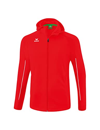 Erima Unisex Liga Star Trainingsjacke mit Kapuze, rot/weiß, L von Erima