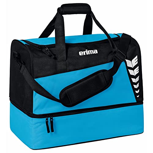 Erima Unisex Six Wings Sporttasche mit Bodenfach, Curacao/schwarz, L von Erima