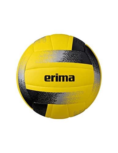Erima Unisex – Erwachsene Hybrid Volleyball, gelb/schwarz/Silber, 5 von Erima