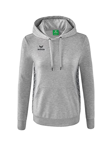 Erima Damen Essential Team Basic Kapuzensweat, hellgrau melange, 42 von Erima