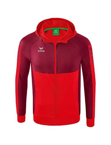 Erima Herren Six Wings Trainingsjacke mit Kapuze, rot/bordeaux, M von Erima