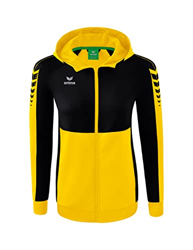 Erima Damen Six Wings Trainingsjacke mit Kapuze, gelb, 44 von Erima