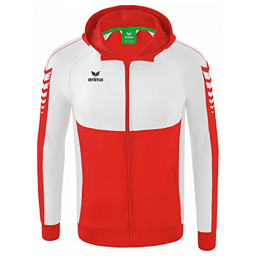 Erima Herren Six Wings Trainingsjacke mit Kapuze, rot/weiß, 3XL von Erima