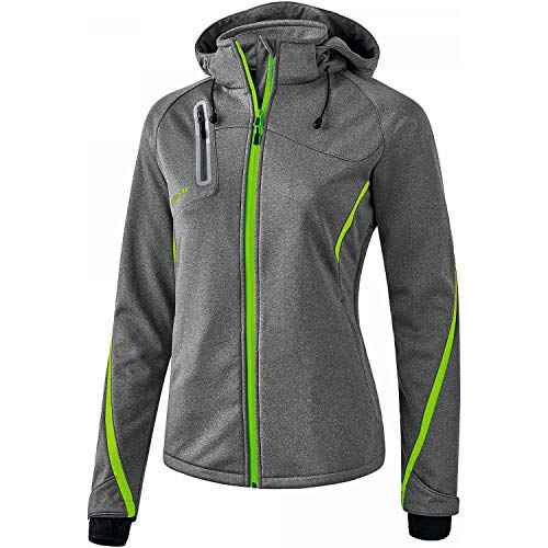 Erima Damen softshelljakke Function, Grau Melange/Green Gecko, 36 EU Erima Damen softshelljakke Function, Grau Melange/Green Gecko, 36 EU von Erima