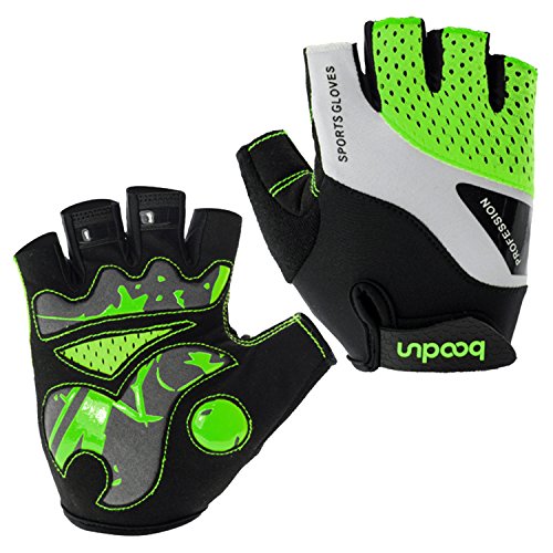 BOODUN Radfahren Handschuhe für Männer Frauen Half Finger Fahrradhandschuhe Atmungsaktive Anti-Rutsch-Handschuhe - Grün - L BOODUN Radfahren Handschuhe für Männer Frauen Half Finger Fahrradhandschuhe Atmungsaktive Anti-Rutsch-Handschuhe - Grün - L von BOODUN