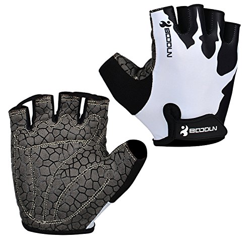 Eroilor Radsport Kurz Handschuhe Halb Finger Bike MTB Gloves Sommer Radhandschuhe für Damen/Herren - Weiss - XL von Eroilor