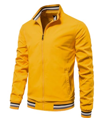 EsUkar Klassische Harrington Bomberjacke Für Herren Vintage Scooter Mantel Sommer Leichte Army Bomberjacke Mit Durchgehendem Reißverschluss Windjacke S 3XL Gelb XL EsUkar Klassische Harrington Bomberjacke Für Herren Vintage Scooter Mantel Sommer Leichte Army Bomberjacke Mit Durchgehendem Reißverschluss Windjacke S 3XL Gelb XL von EsUkar
