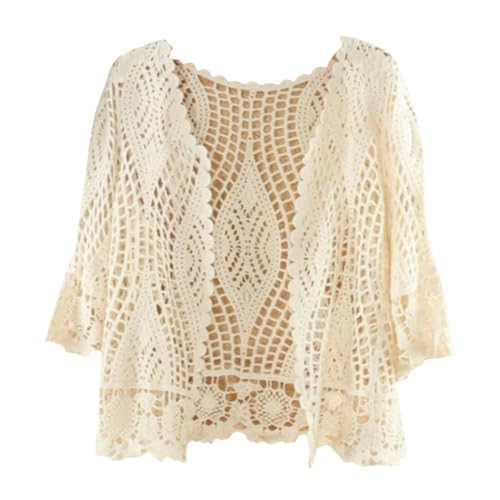 Women's Bolero,Damen-Kleid Mit 3/4-Ärmeln Schal Achselzucken Sommer Gehäkelt Blumen-Bolero-Strickjacke Netzjacke Kurze Vorderseite Krawatte Elegante Schulterjacke Durchsichtig Überzug Für Kleider Ap Women's Bolero,Damen-Kleid Mit 3/4-Ärmeln Schal Achselzucken Sommer Gehäkelt Blumen-Bolero-Strickjacke Netzjacke Kurze Vorderseite Krawatte Elegante Schulterjacke Durchsichtig Überzug Für Kleider Ap von EsUkar