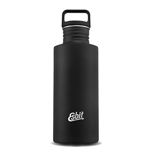 Esbit Trinkflasche Sculptor - Edelstahl Trinkflasche mit praktischem Loop Verschluss - 750 ml in Schwarz Esbit Trinkflasche Sculptor - Edelstahl Trinkflasche mit praktischem Loop Verschluss - 750 ml in Schwarz von Esbit