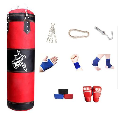 Esenlong 9 Stück Ungefüllter Boxsack Set für Erwachsene mit Boxhandschuhen Kickboxsack Boxen Boxsack für Muay Thai Kickboxen von Esenlong