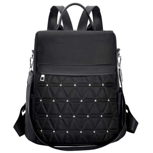 Eshow Rucksack Damen Klein, Kleiner Rucksack Damen Leicht, Damen-rucksackhandtaschen Elegant, Cityrucksack diebstahlsicher Mittelgroß, Mini Backpack Women Modern zur Schule Arbeit Reise, Schwarz Eshow Rucksack Damen Klein, Kleiner Rucksack Damen Leicht, Damen-rucksackhandtaschen Elegant, Cityrucksack diebstahlsicher Mittelgroß, Mini Backpack Women Modern zur Schule Arbeit Reise, Schwarz von Eshow
