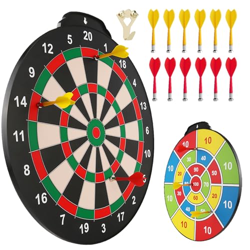 Esjay 45,7 cm Magnetisches Dartscheibenset, sicheres Dartspiel für Kinder, Junge Spielzeug Geschenk für drinnen und draußen mit 12 Darts, doppelseitige Dartscheibe Esjay 45,7 cm Magnetisches Dartscheibenset, sicheres Dartspiel für Kinder, Junge Spielzeug Geschenk für drinnen und draußen mit 12 Darts, doppelseitige Dartscheibe von Esjay