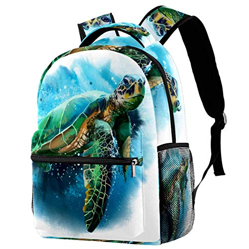 Big Sea Schildkröte Aquarell Malerei Rucksack Studenten Schultertasche Reisetasche College Schulrucksäcke Stil01 29.4x20x40cm/11.5x8x16 in von Eslifey
