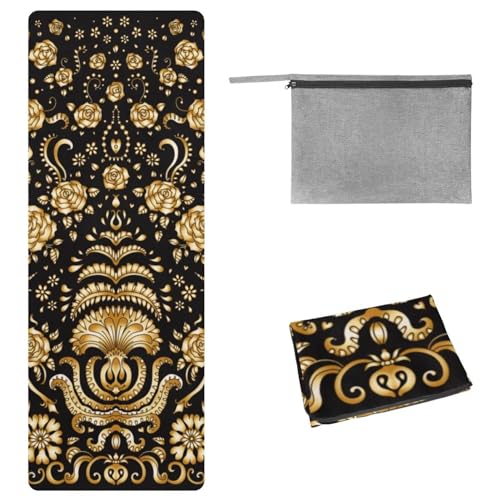 Eslifey Yoga-Handtuch, abstraktes Einhorn-Blumenmuster, rutschfest, schweißabsorbierend, für Hot Yoga, Pilates und Fitness, 185 x 68 cm von Eslifey