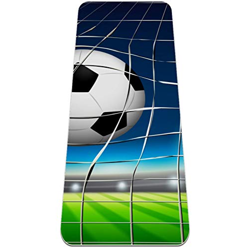 Eslifey Yoga-Matte mit Fußball-Motiv „A Football At The Goal“, dick, rutschfest, für Damen und Mädchen, Gymnastikmatte, weiche Pilates-Matten, 183 x 61 cm, 0,6 cm dick. Eslifey Yoga-Matte mit Fußball-Motiv „A Football At The Goal“, dick, rutschfest, für Damen und Mädchen, Gymnastikmatte, weiche Pilates-Matten, 183 x 61 cm, 0,6 cm dick. von Eslifey