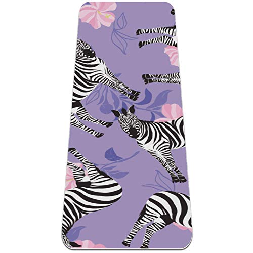 Eslifey Yoga-Matte mit Zebra-Muster, dick, rutschfest, für Damen und Mädchen, weiche Pilates-Matten, 183 x 61 cm, 0,6 cm dick von Eslifey