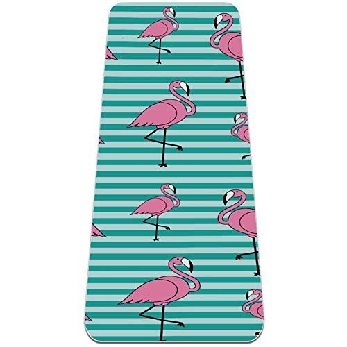 Eslifey Yoga-Matte mit rosa Flamingo-Muster, dicke rutschfeste Yoga-Matten für Damen und Mädchen, weiche Pilates-Matten, 183 x 61 cm, 0,6 cm dick. von Eslifey