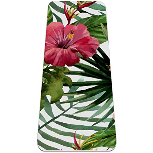 Eslifey Yoga-Matte mit tropischen weißen Blumen, dick, rutschfest, für Damen und Mädchen, Gymnastikmatte, weiche Pilates-Matten, 182,9 x 61 cm, 0,6 cm dick Eslifey Yoga-Matte mit tropischen weißen Blumen, dick, rutschfest, für Damen und Mädchen, Gymnastikmatte, weiche Pilates-Matten, 182,9 x 61 cm, 0,6 cm dick von Eslifey