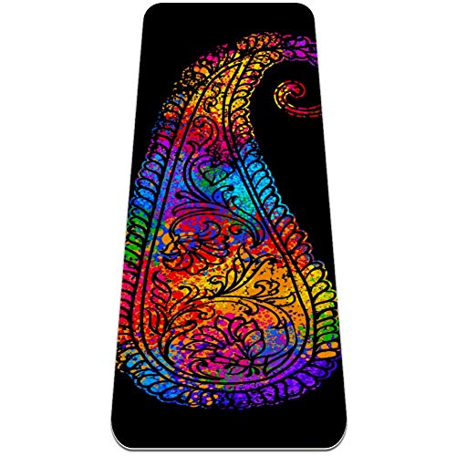 Eslifey Yogamatte, bunt, helles Henna, Paisleymuster, dick, rutschfest, Yogamatten für Damen und Mädchen, weich, 183 x 61 cm, 0,6 cm dick. Eslifey Yogamatte, bunt, helles Henna, Paisleymuster, dick, rutschfest, Yogamatten für Damen und Mädchen, weich, 183 x 61 cm, 0,6 cm dick. von Eslifey