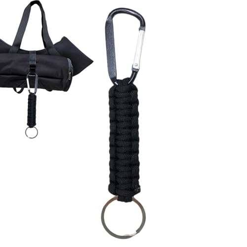 4 Stück Schlüsselanhänger Karabiner, Personalisiert Karabinerhaken D Ring, Schlüsselanhänger mit Karabiner, Geflochtene Lanyard Ring-Haken-Clip für Schlüssel Messer Taschenlampe, Draussen Camping von Esncddym