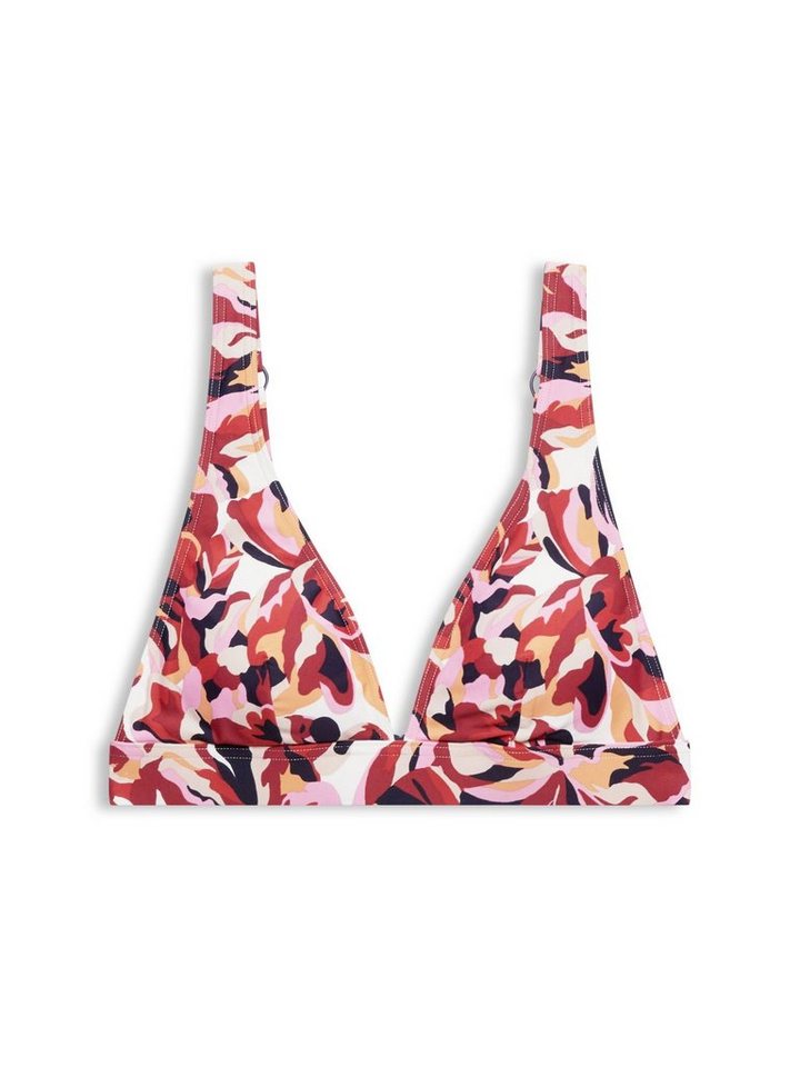Esprit Triangel-Bikini-Top Wattiertes Bikini-Top mit floralem Print von Esprit