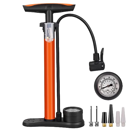 Fahrradpumpe Luftpumpe, Fahrrad Standpumpe Für Alle Ventile 11Bar/160 Psi, Hochdruck Standpumpe mit Manometer, Standpumpe Für Rennrad, E Bike, Mountainbike, Fußball Ballpumpe für Französisches Ventil Fahrradpumpe Luftpumpe, Fahrrad Standpumpe Für Alle Ventile 11Bar/160 Psi, Hochdruck Standpumpe mit Manometer, Standpumpe Für Rennrad, E Bike, Mountainbike, Fußball Ballpumpe für Französisches Ventil von Esyhomi