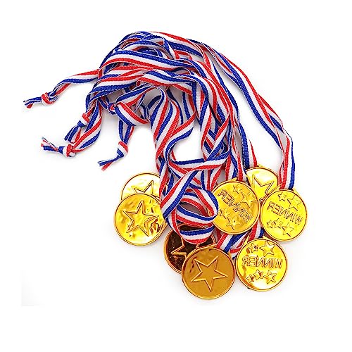 Eterspr 24 Stück Gewinner Medaillen Gold, Kunststoff Medaillen, Sieger Medallien für Geeignet für Schulspiele, Sportwettbewerbe Und Andere Szenarien(Kunststoff) von Eterspr