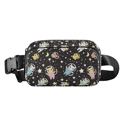 Bauchtasche mit buntem Cartoon-Motiv, niedliches Kätzchen, Astronaut, stilvolle Bauchtasche für Damen und Herren, kleiner Reißverschluss, Gürteltasche mit verstellbarem Riemen für Reisen, Einkaufen, von EtherSpher