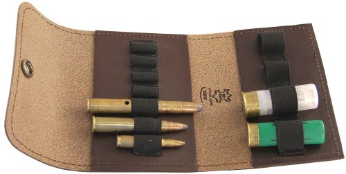 Patronenetui, Leder braun, mit Gürtelschlaufe, 7 große Kugeln / 4 Schrot Patronenetui, Leder braun, mit Gürtelschlaufe, 7 große Kugeln / 4 Schrot von Etui-Shop