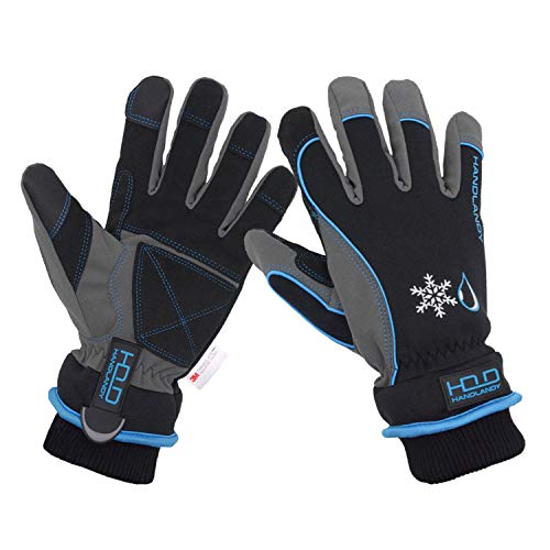 HLDD HANDLANDY wasserdichte & Winddichte Winterhandschuhe für Herren, Touchscreen Thermohandschuhe für kaltes Wetter, Ski Snowboard Arbeit Warme Handschuhe (L, Blau) von HLDD HANDLANDY