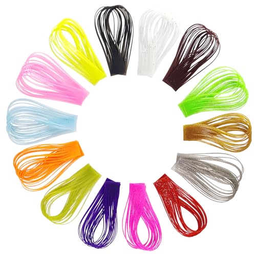 Silikon-Gummibeine, Silikonröcke, Fliegenbinden, Köder, Fliegenbinden, Zubehör, Fliegenbinden, Materialien, 12 Farben, 24 Stück Silikon-Gummibeine, Silikonröcke, Fliegenbinden, Köder, Fliegenbinden, Zubehör, Fliegenbinden, Materialien, 12 Farben, 24 Stück von Eupheng
